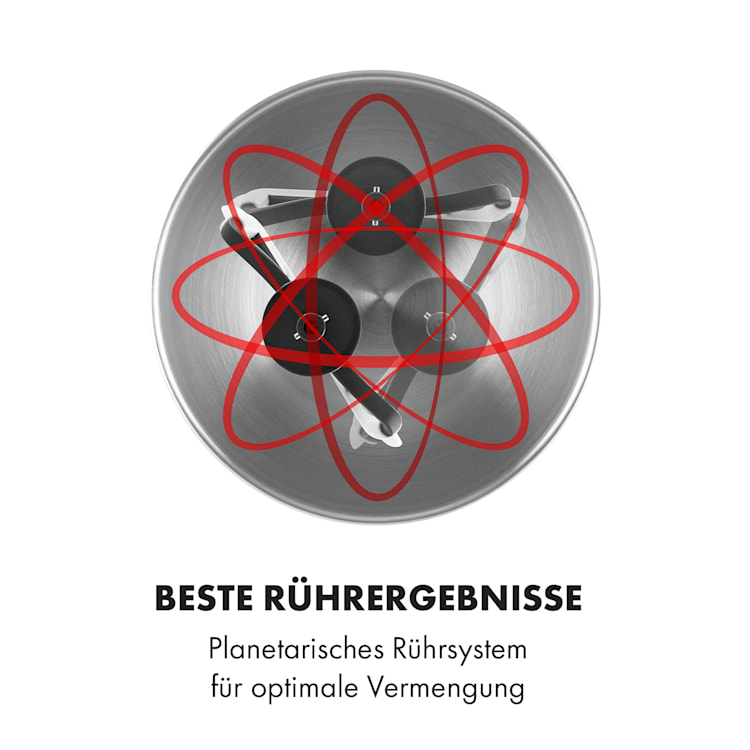Delfino Küchenmaschine 1800W 6 Stufen 7 Liter Rot