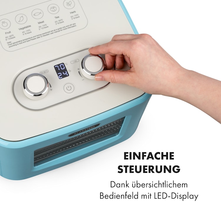 Tutti Frutti Dörrautomat 400W 35-80°C 8 Liter Blau