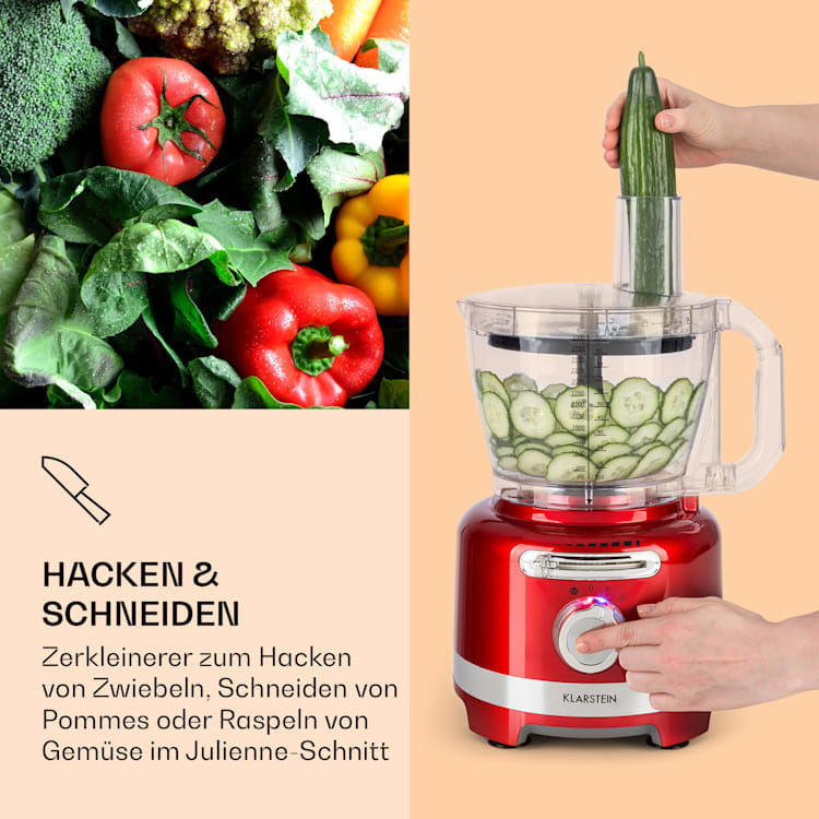 Luca Multifunktionsmixer 1000 W 3 L stufenlose Geschwindigkeit 6 Modi Rot