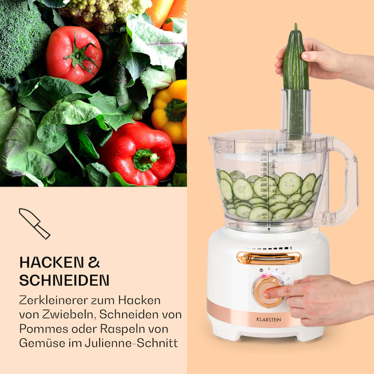 Luca Multifunktionsmixer 1000 W 3 L stufenlose Geschwindigkeit 6 Modi Weiß