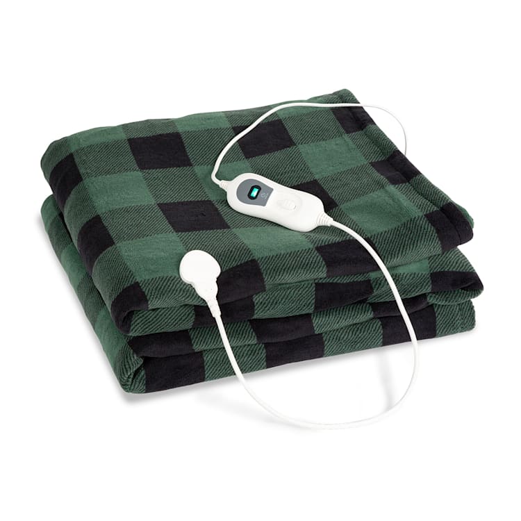 Dr. Watson XXL Couverture électrique 3 niveaux de puissance lavable 200x180cm micro-peluche Vert À Motifs | XXL