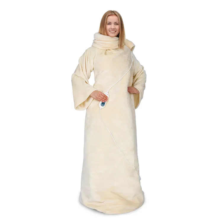 Slanket, Electric Blanket with Sleeves, 120W, 155x180cm, Coral Fleece 155 x 180 cm | Vintage Cream