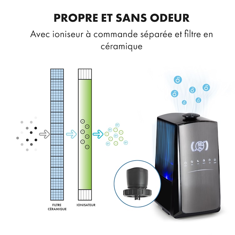 VapoAir Opal Smart humidificateur d'air contrôle par appli écran LED télécommande Avec Wifi