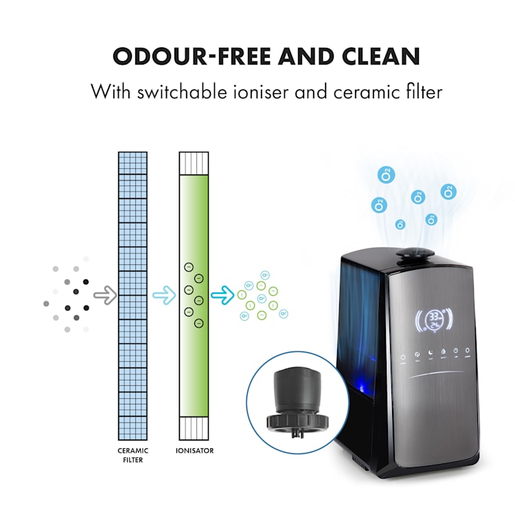 VapoAir Opal Smart, párásító, alkalmazásvezérlés, LED képernyő, távirányító WiFi-vel