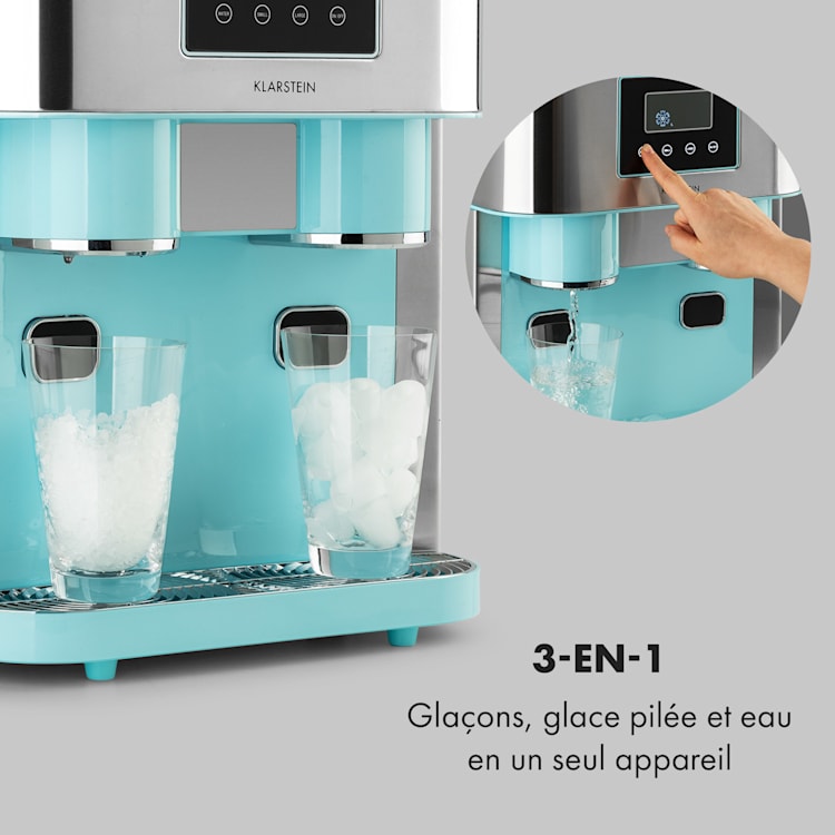Eiszeit Crush machine à glaçons 2 tailles de glace pilée Bleu Pastel