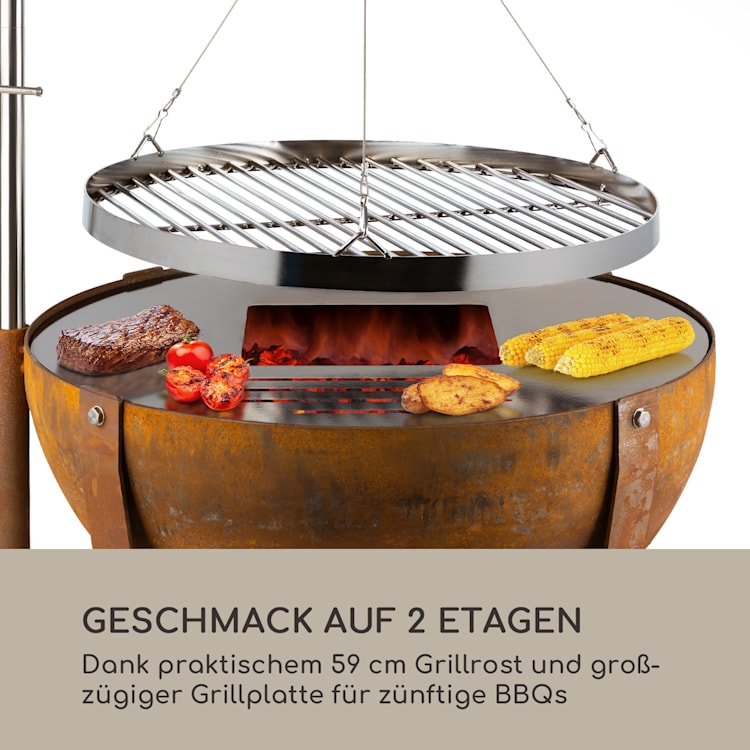 Fire Globe Feuerschale mit Grill Ø60cm Stahl