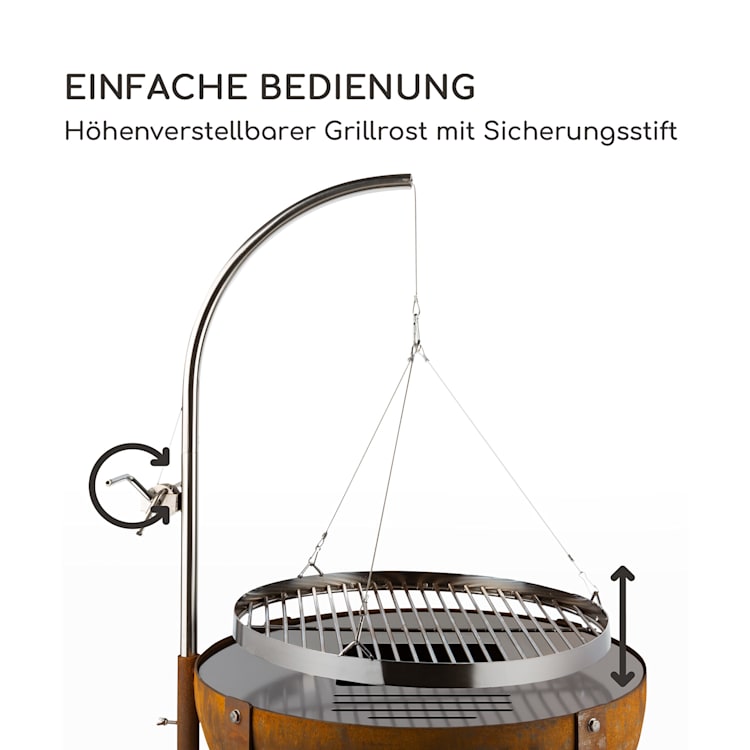 Fire Globe Feuerschale mit Grill Ø60cm Stahl