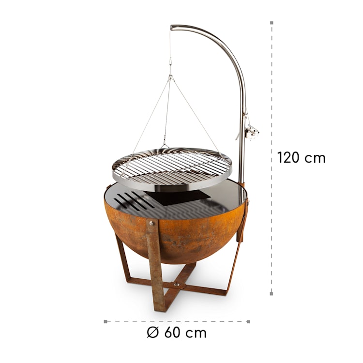 Fire Globe Feuerschale mit Grill Ø60cm Stahl