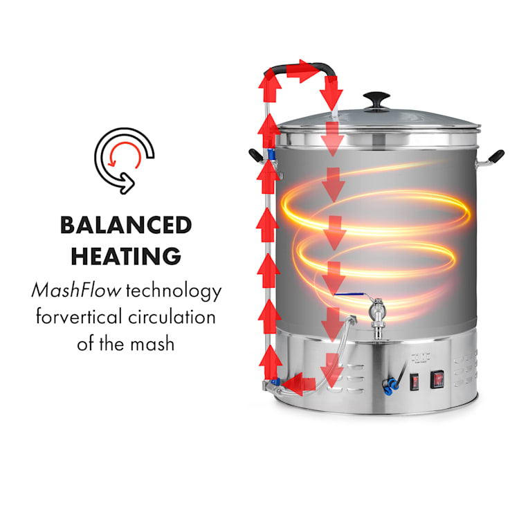 Brauheld Pro cuve de brasage 3300W 70L 30-100°C pompe de circulation inox