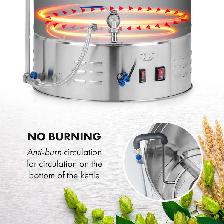 Brauheld Pro cuve de brasage 3300W 70L 30-100°C pompe de circulation inox