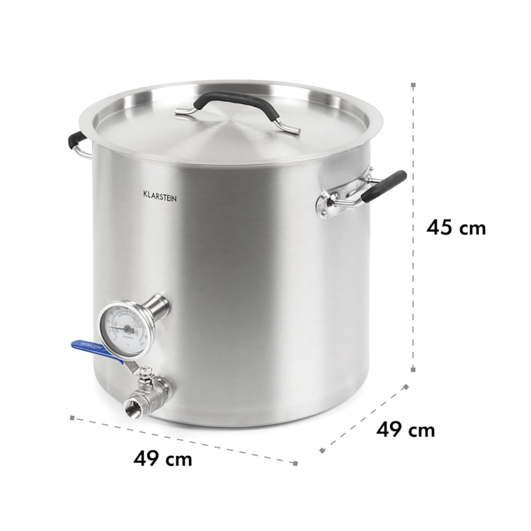 Brauheld Pur 50, sörfőző kazán, 50 literes, fűtőelem nélkül, hőmérő, nemesacél 50 Ltr