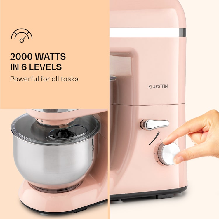 Bella Elegance, konyhai robotgép, mixer, 2000 W, 1,7 HP, 6 fokozat, 5 literes Rosé
