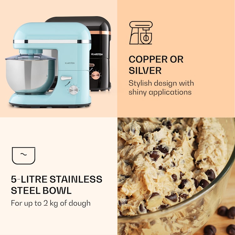 Bella Elegance, konyhai robotgép, mixer, 2000 W, 1,7 HP, 6 fokozat, 5 literes Pasztell kék