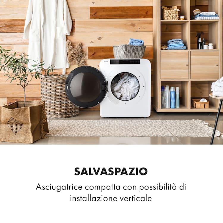 EZ Dry, asciugabiancheria, asciugatrice con scarico diretto dell'aria, 1500W, 6kg, 60cm Bianco