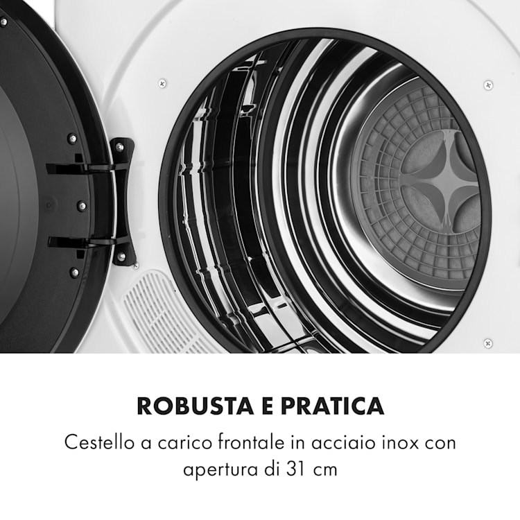 EZ Dry, asciugabiancheria, asciugatrice con scarico diretto dell'aria, 1500W, 6kg, 60cm Bianco