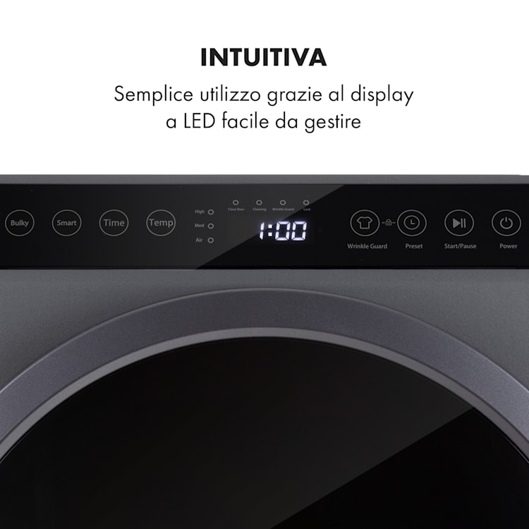 EZ Dry, asciugabiancheria, asciugatrice con scarico diretto dell'aria, 1500W, 6kg, 60cm Antracite