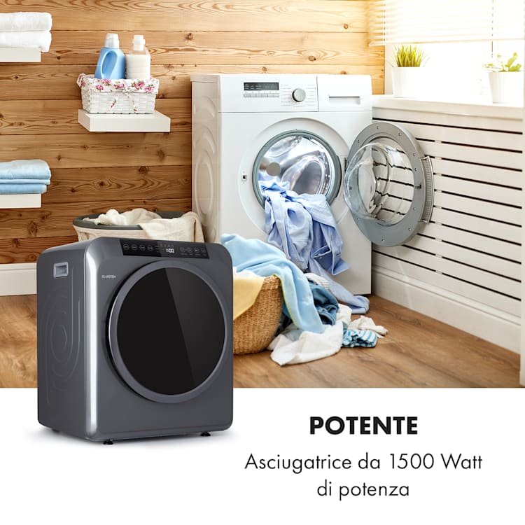 EZ Dry, asciugabiancheria, asciugatrice con scarico diretto dell'aria, 1500W, 6kg, 60cm Antracite