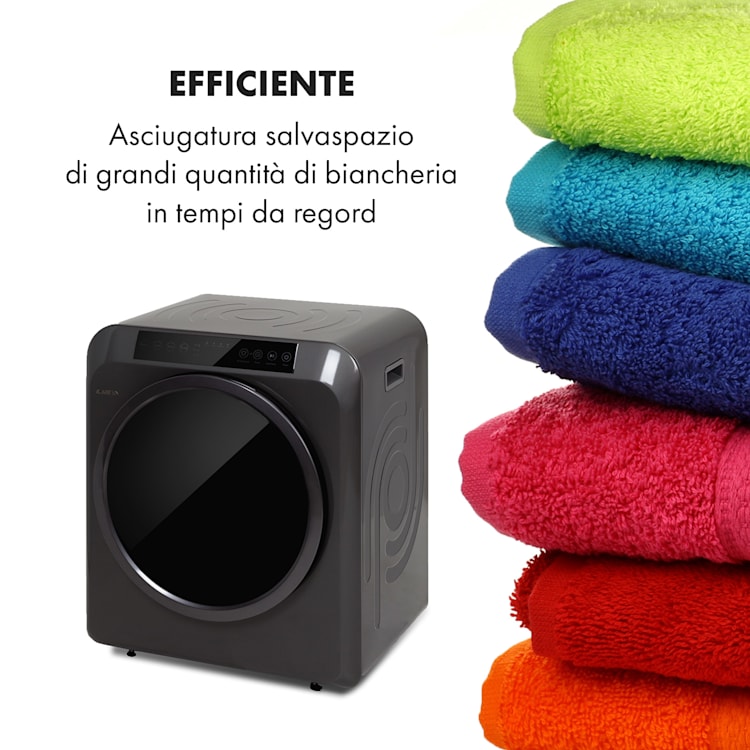 EZ Dry, asciugabiancheria, asciugatrice con scarico diretto dell'aria, 1500W, 6kg, 60cm Antracite