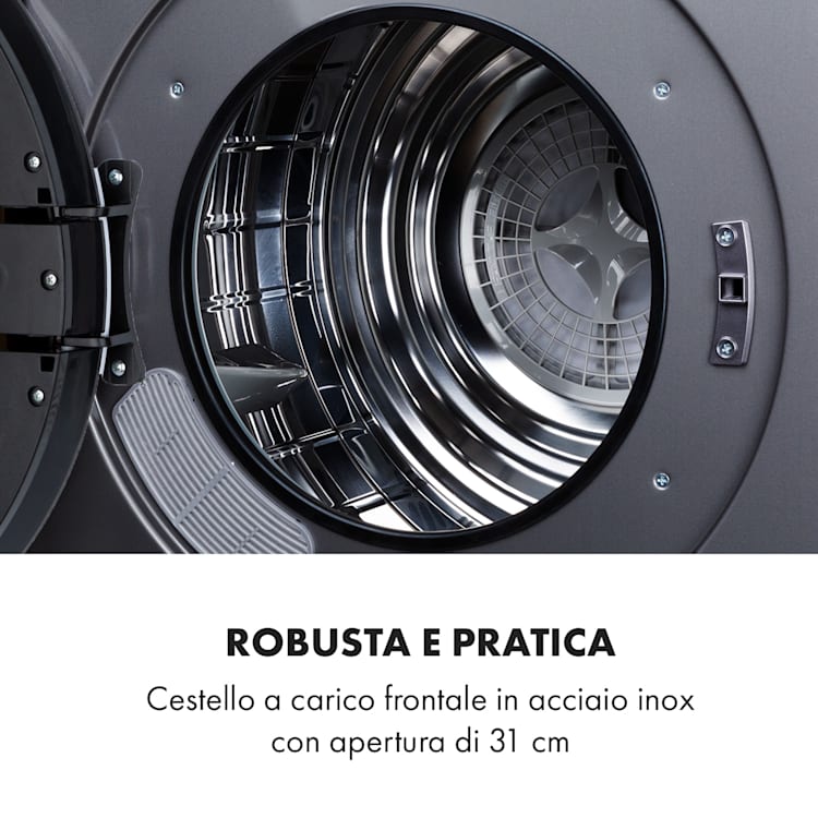 EZ Dry, asciugabiancheria, asciugatrice con scarico diretto dell'aria, 1500W, 6kg, 60cm Antracite