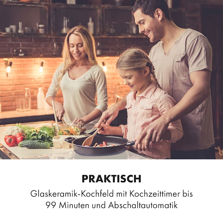 Virtuosa 4 Einbaukochfeld 4 Zonen 6500W Glaskeramik Weiß