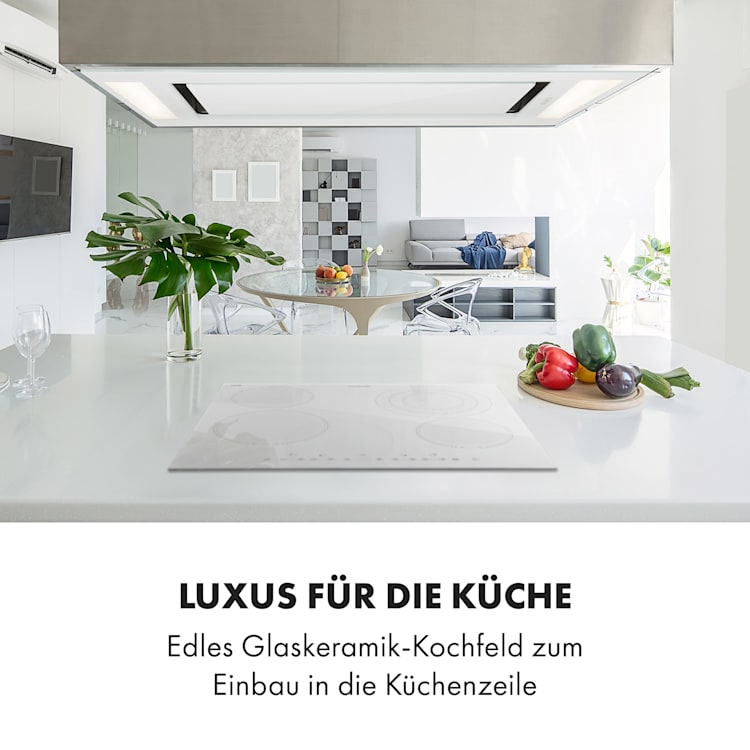 Virtuosa 4 Einbaukochfeld 4 Zonen 6500W Glaskeramik Weiß