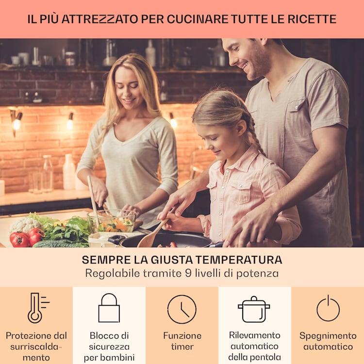 Virtuosa 4, piano cottura a incasso, 4 zone, 6500W, vetroceramica Bianco