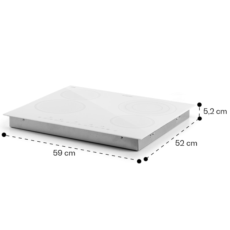Virtuosa 4, vgradna kuhalna plošča, 4 cone, 6500W, steklokeramična Bela