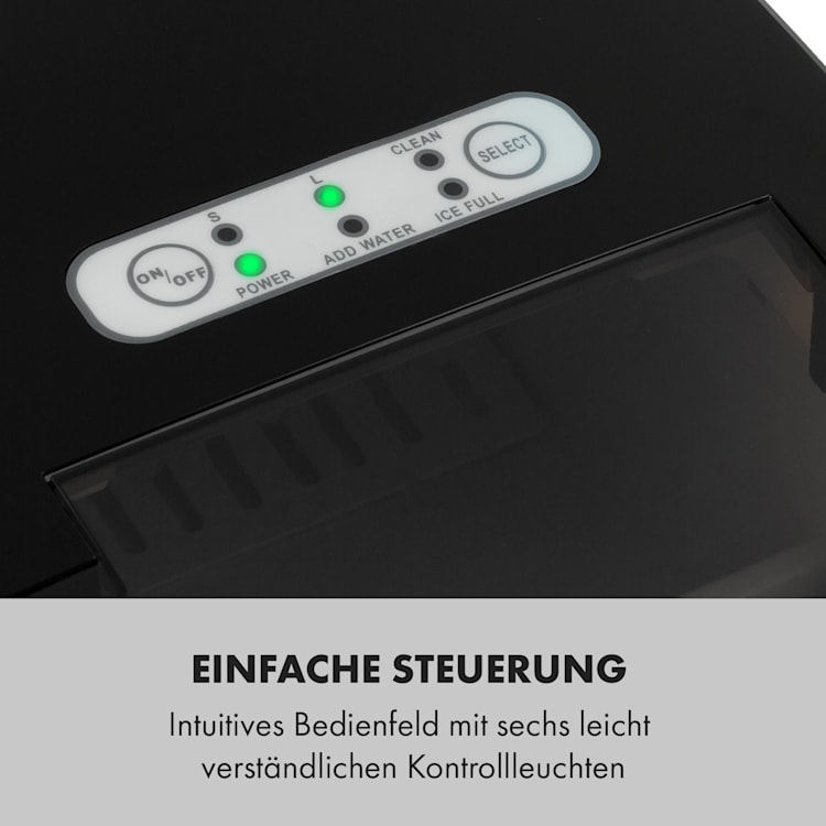 Arctic Porter Eiswürfelmaschine Bullet-Eis 12kg/24h Edelstahl Schwarz
