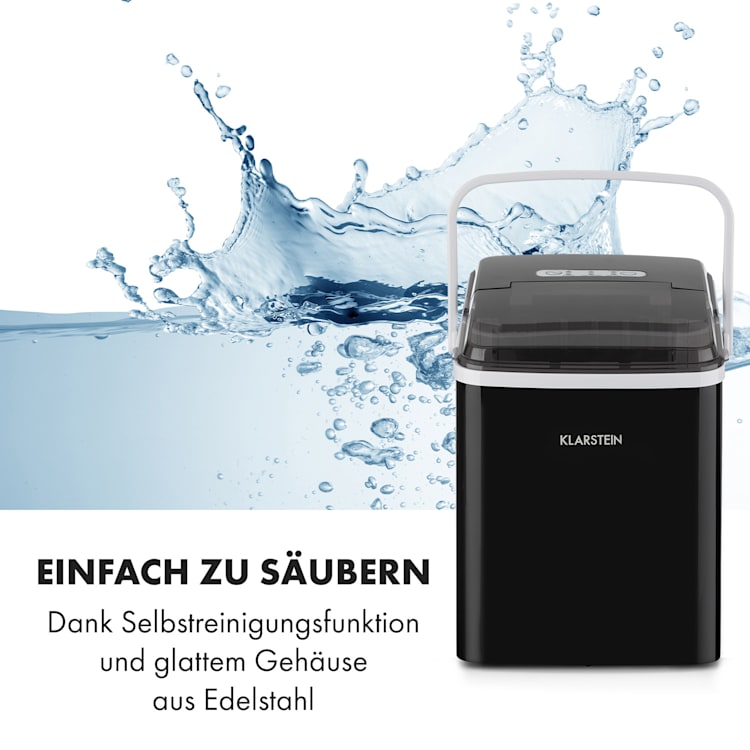 Arctic Porter Eiswürfelmaschine Bullet-Eis 12kg/24h Edelstahl Schwarz