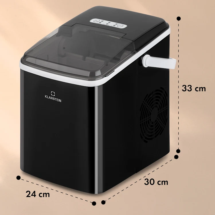 Arctic Porter, Ice Cube Machine, Bullet Ice, 12kg / 24h, Stainless Steel Black
