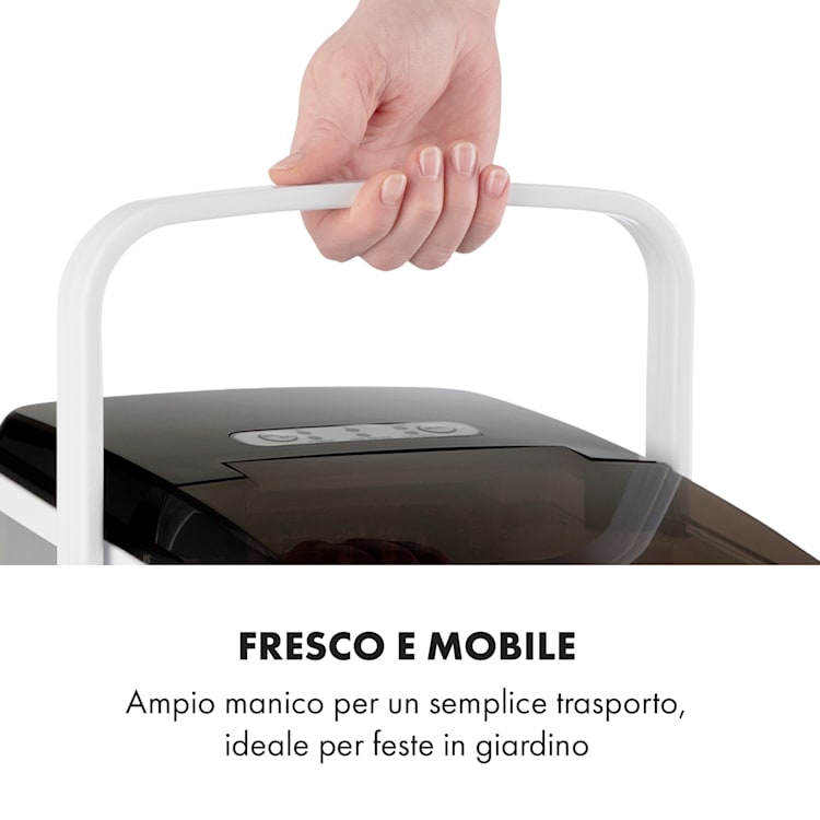Arctic Porter, Macchina del Ghiaccio, Cubetti a Pallottola, 12kg/24h, Acciaio Inox Argento