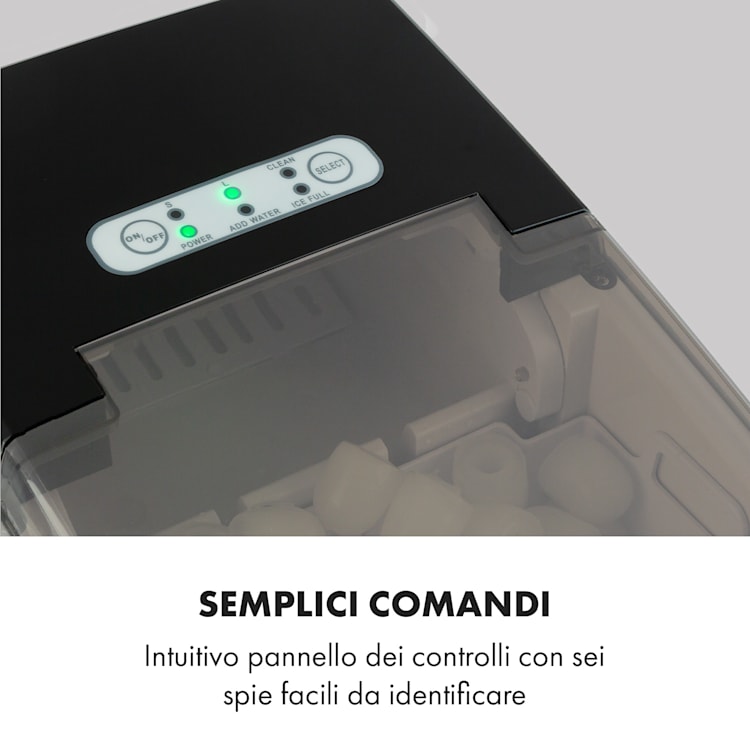 Arctic Porter, Macchina del Ghiaccio, Cubetti a Pallottola, 12kg/24h, Acciaio Inox Argento