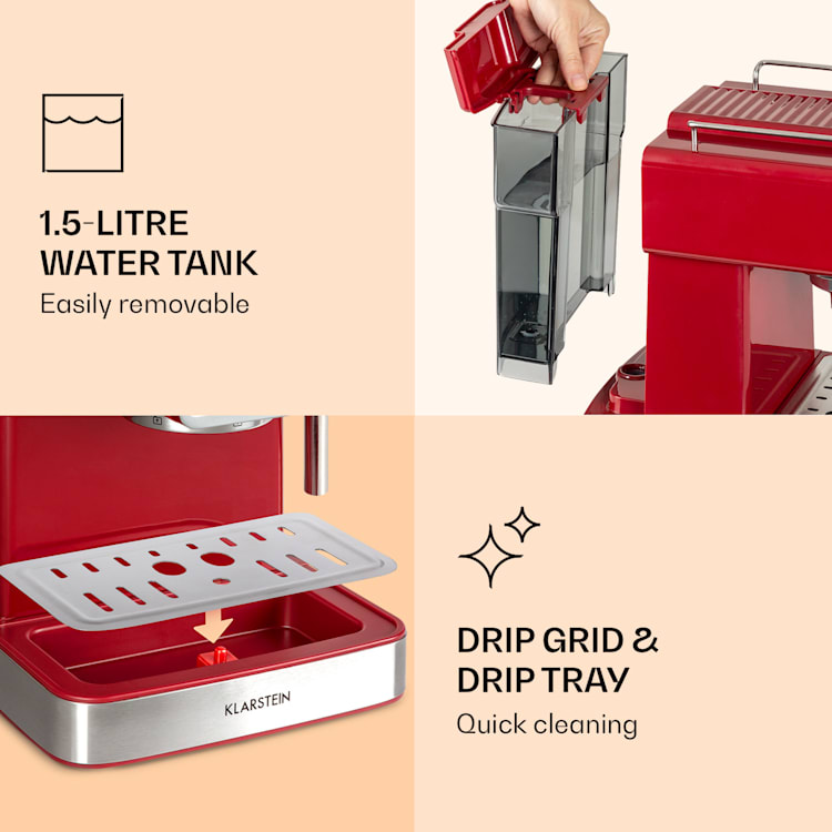 Gusto Classico espressomachine 1350 watt 20 bar druk watertank: 1,5 liter