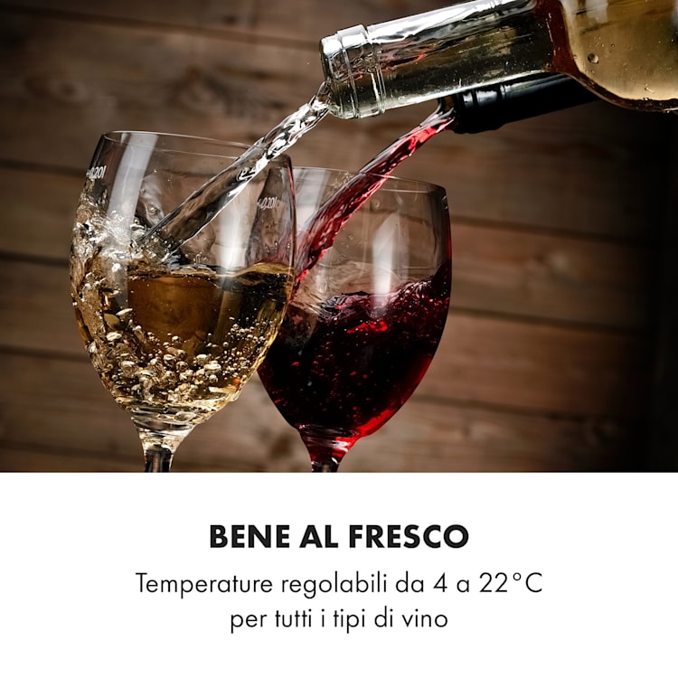 Cantinetta frigo per vini Vinetage 12 Bottiglie 48 Litri 4-22°C Design Retrò 12 bottiglie | 1 zona di raffreddamento | Nero