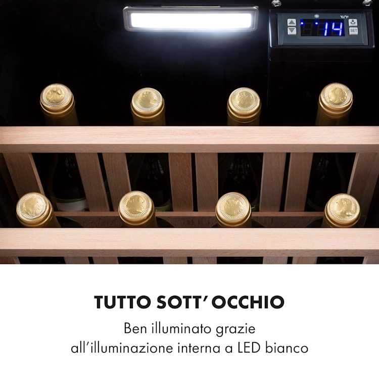 Cantinetta frigo per vini Vinetage 12 Bottiglie 48 Litri 4-22°C Design Retrò 12 bottiglie | 1 zona di raffreddamento | Nero