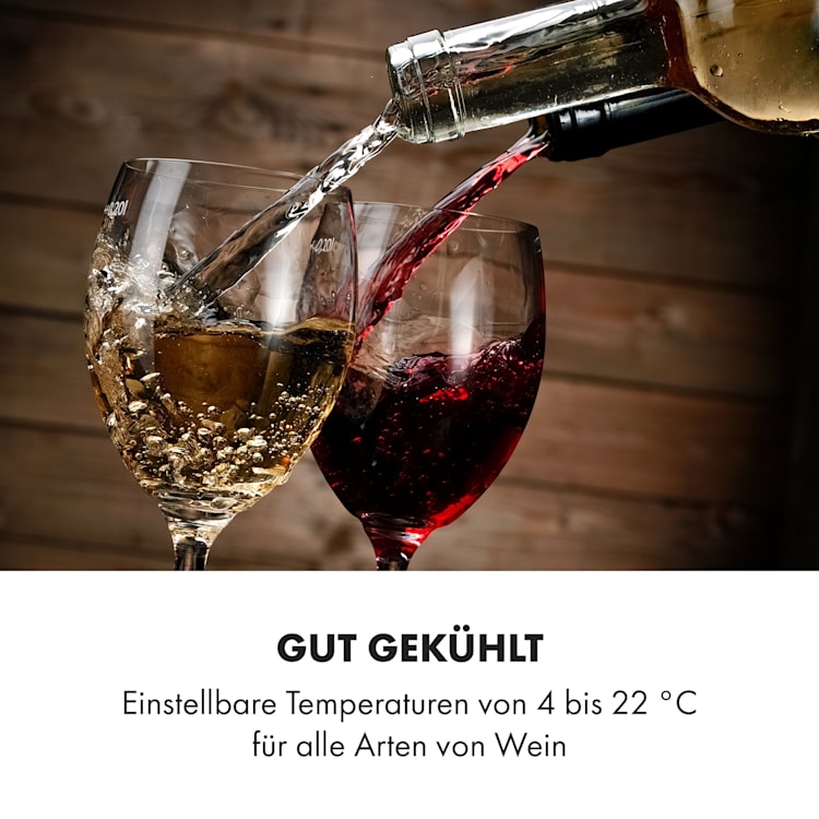 Vinetage 12 Getränkekühler Kühlschrank 48 Liter 4-22°C Retro-Design 12 Flaschen | Rot