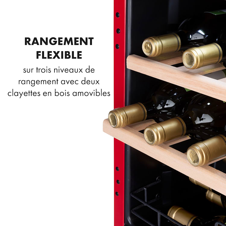 Vinetage 12 drankenkoeler koelkast 48 Liter 4-22°C retro design 12 flessen | Rood