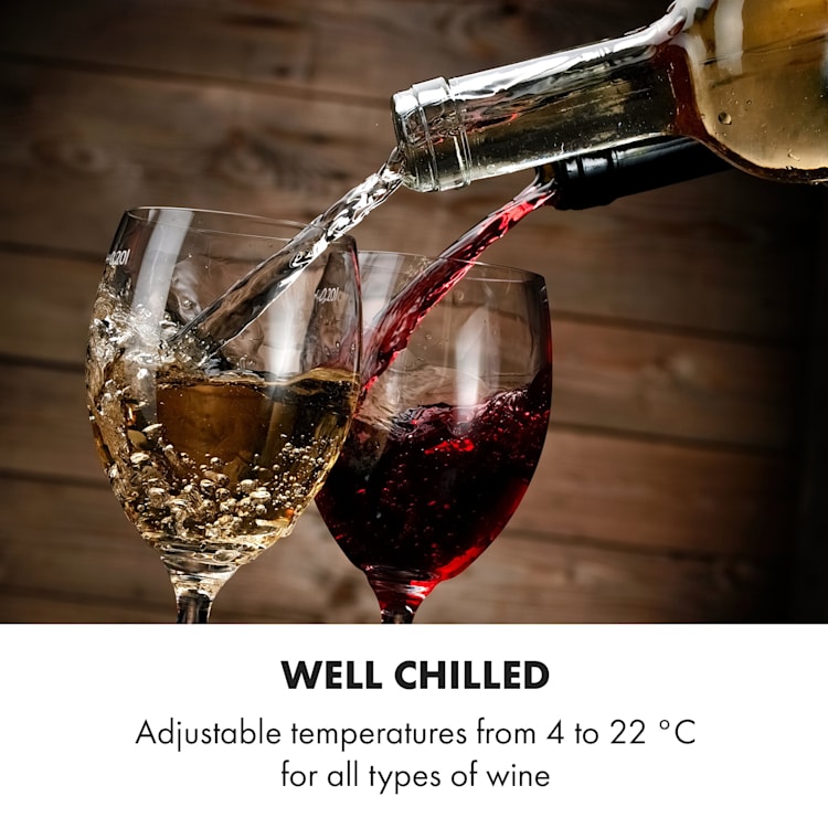 Vinetage 19 Uno, chladnička na nápoje, 70 litrov, 4-22°C, retro dizajn 19 fliaš | 1 chladiaca zóna | Červená