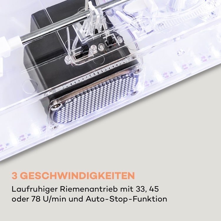 ClearTech Plattenspieler 33/45/78 U/min Bluetooth Stereolautsprecher