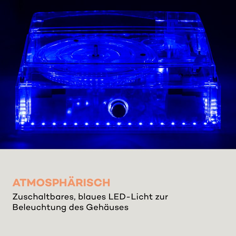 ClearTech Plattenspieler 33/45/78 U/min Bluetooth Stereolautsprecher