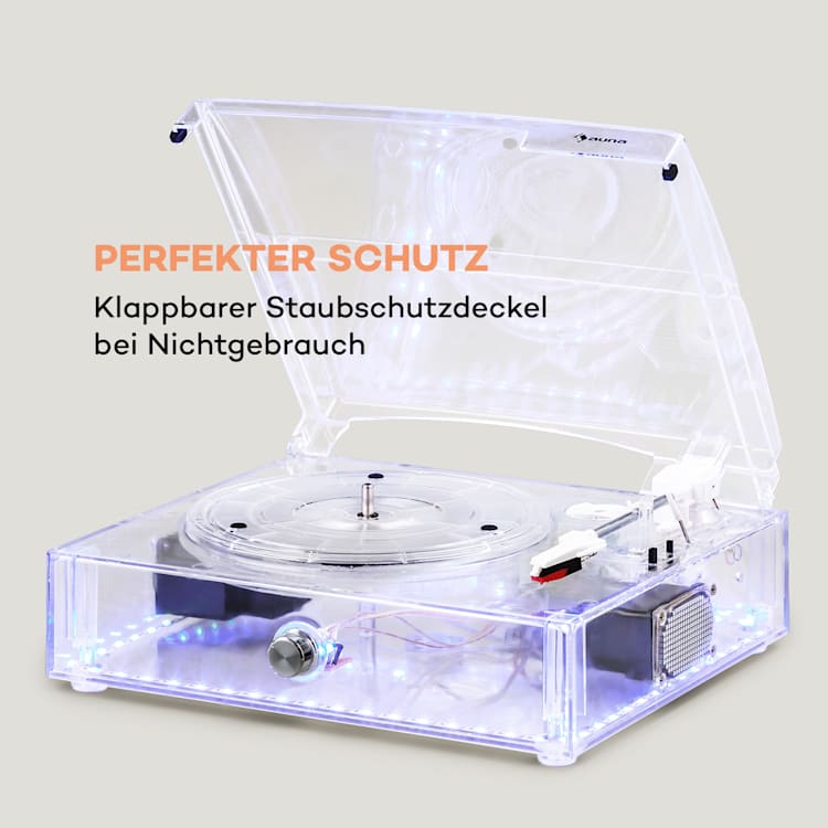 ClearTech Plattenspieler 33/45/78 U/min Bluetooth Stereolautsprecher