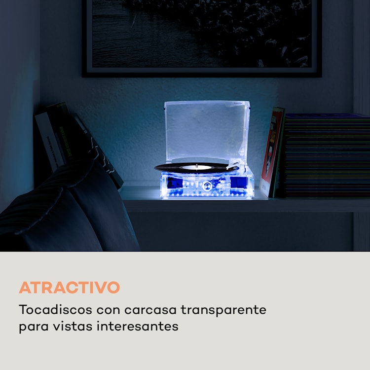 ClearTech Tocadiscos 33/45/78 rpm Bluetooth altavoz estéreo