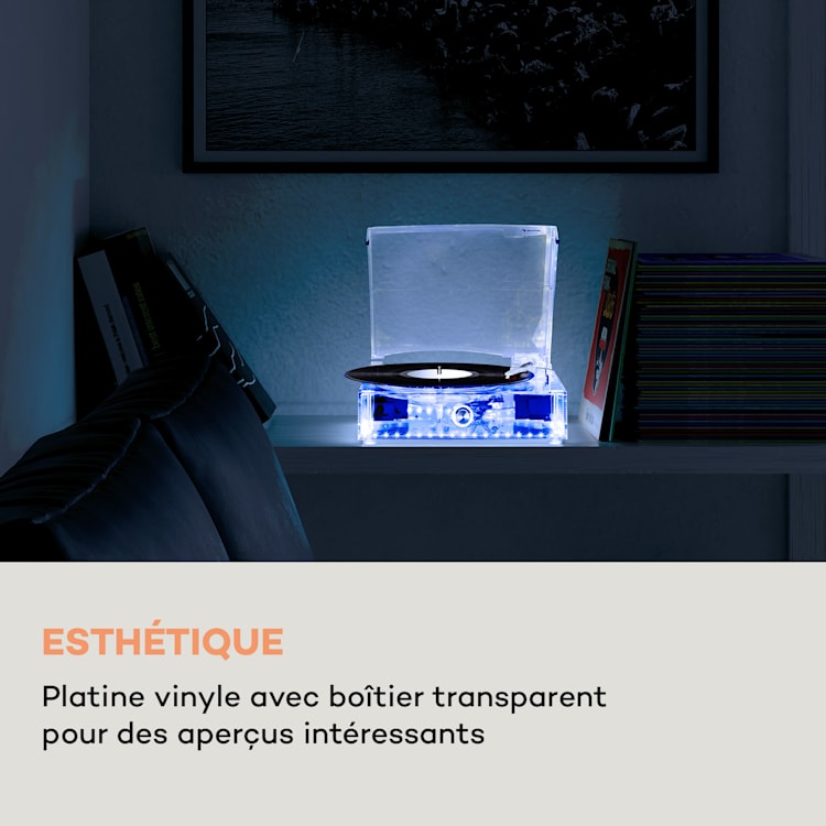 ClearTech Platine vinyle 33/45/78 tr/min enceinte stéréo Bluetooth