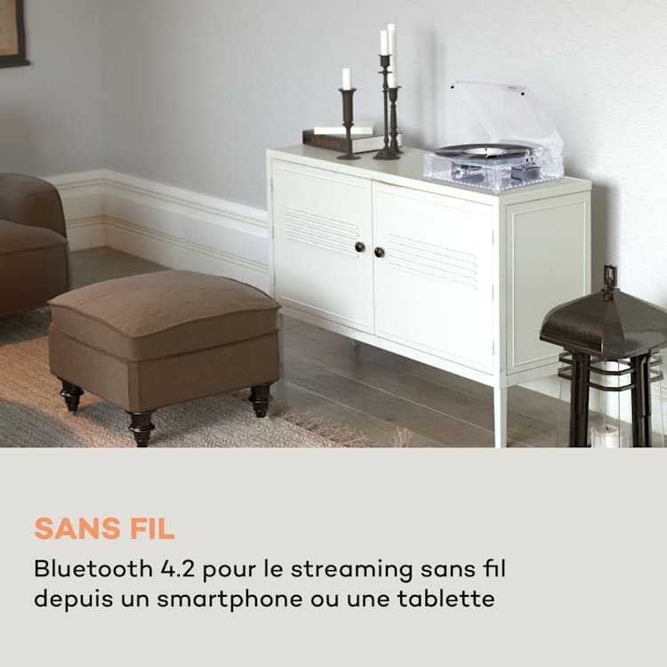 ClearTech Platine vinyle 33/45/78 tr/min enceinte stéréo Bluetooth
