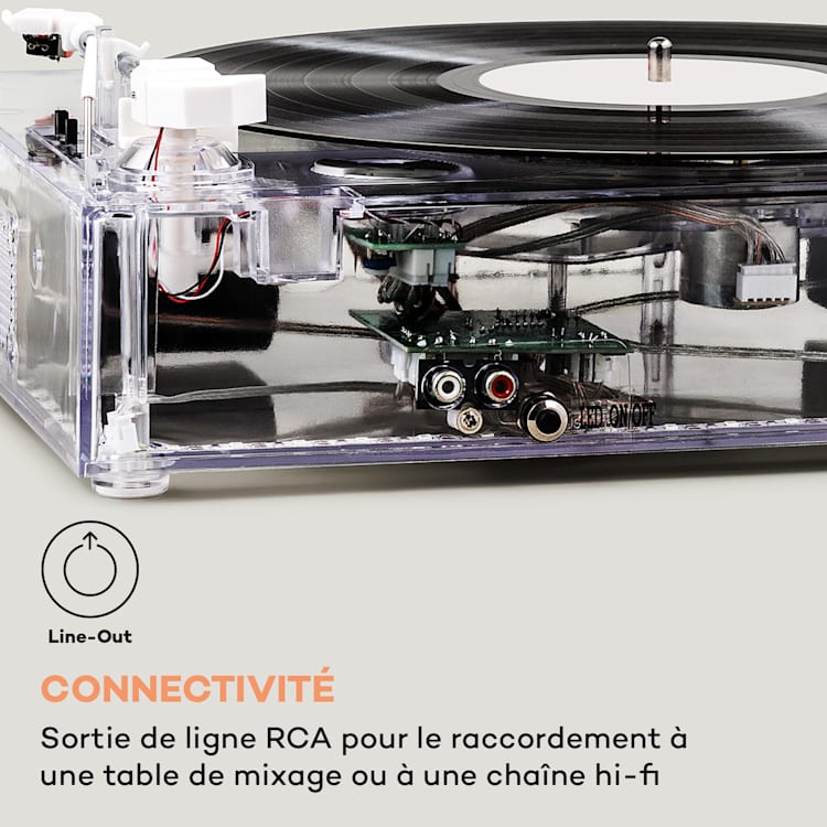 ClearTech Platine vinyle 33/45/78 tr/min enceinte stéréo Bluetooth