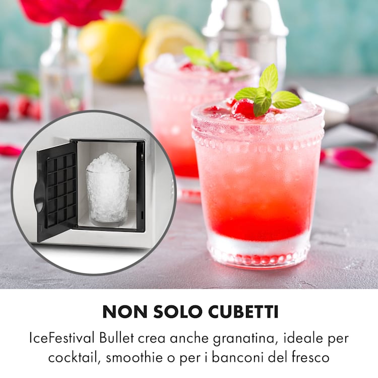 Icefestival Bullet, Macchina del Ghiaccio, 1,9l, 20kg/24h, 400W proiettile