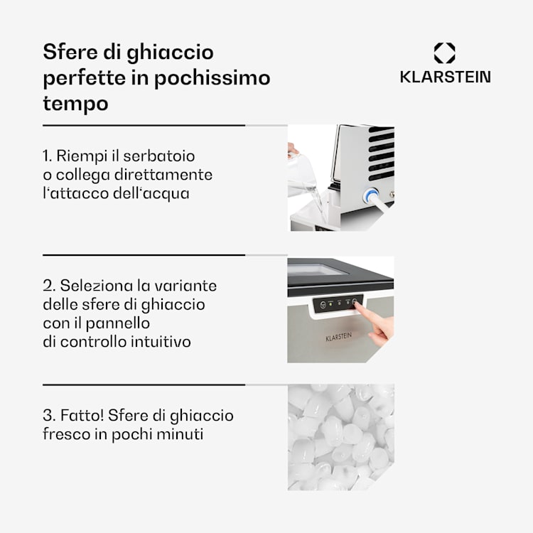 Icefestival Bullet, Macchina del Ghiaccio, 1,9l, 20kg/24h, 400W proiettile