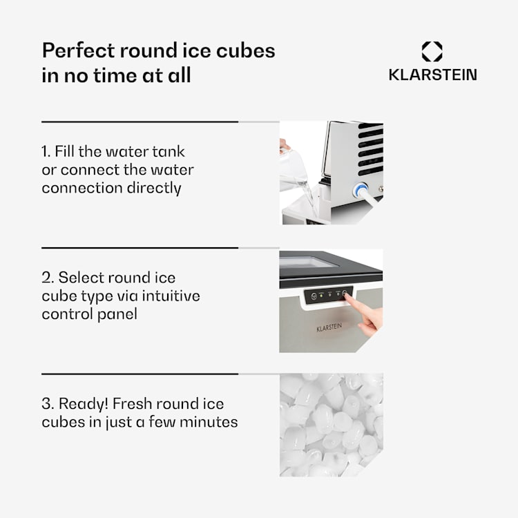 Icefestival Bullet, jääpalakone, 400 W, 1,9 l, 20 kg/24 h luoti | Hopea