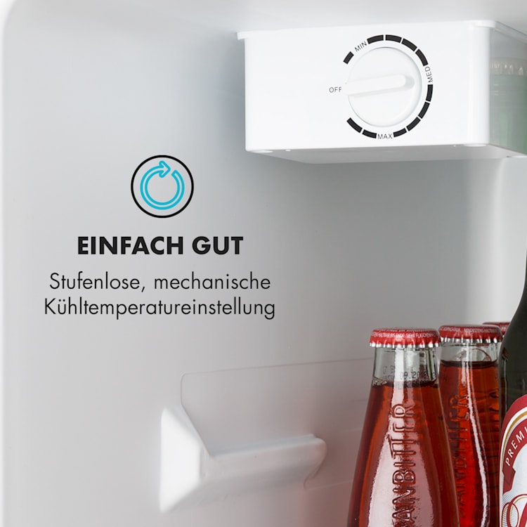 Cool Kid Mini-Kühlschrank mit 4-L-Gefrierfach 66 Liter 41dB Schwarz