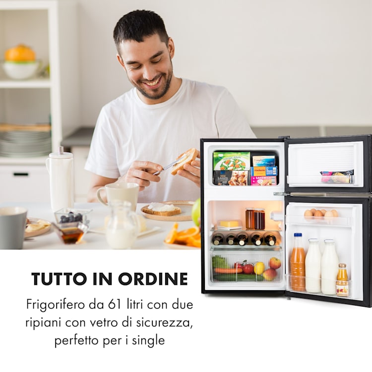 Big Daddy Cool frigo-congelatore 87 litri 40dB CEE F 87 Ltr | Nero